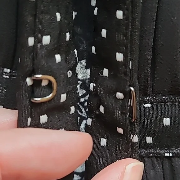 SZ12 CABI 3/4 Slv Seaside Chic Polka Dots Black White Jacket - Picture 10 of 10
